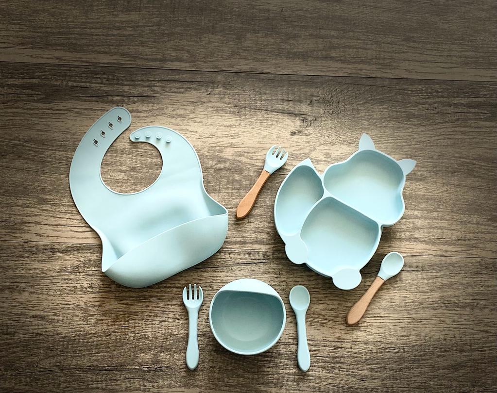 Baby Weaning Silicone Set with Suction plates - Nat's Gibberish