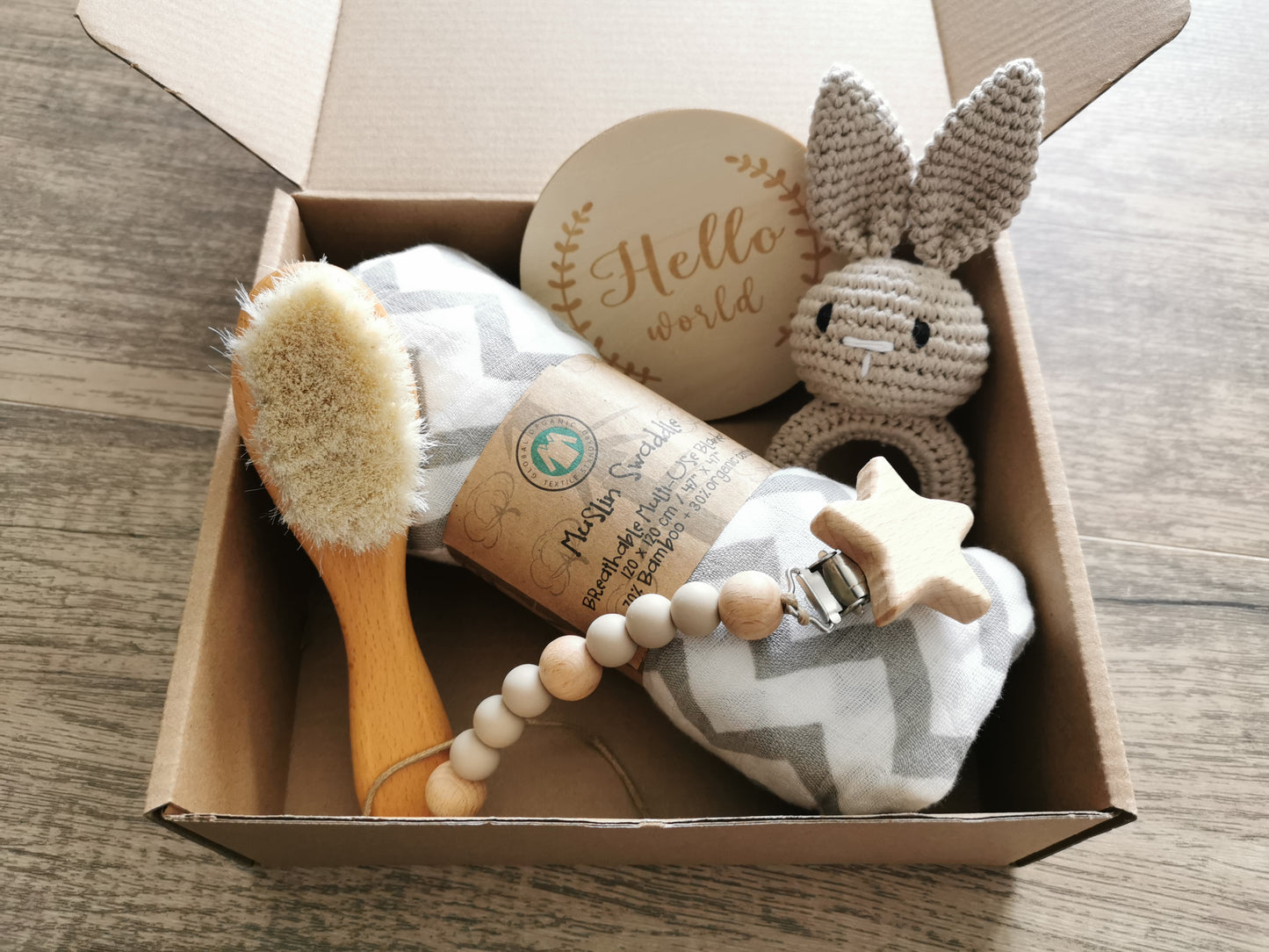 Baby Rattle Gift Set Hamper Bunny - Nat's Gibberish