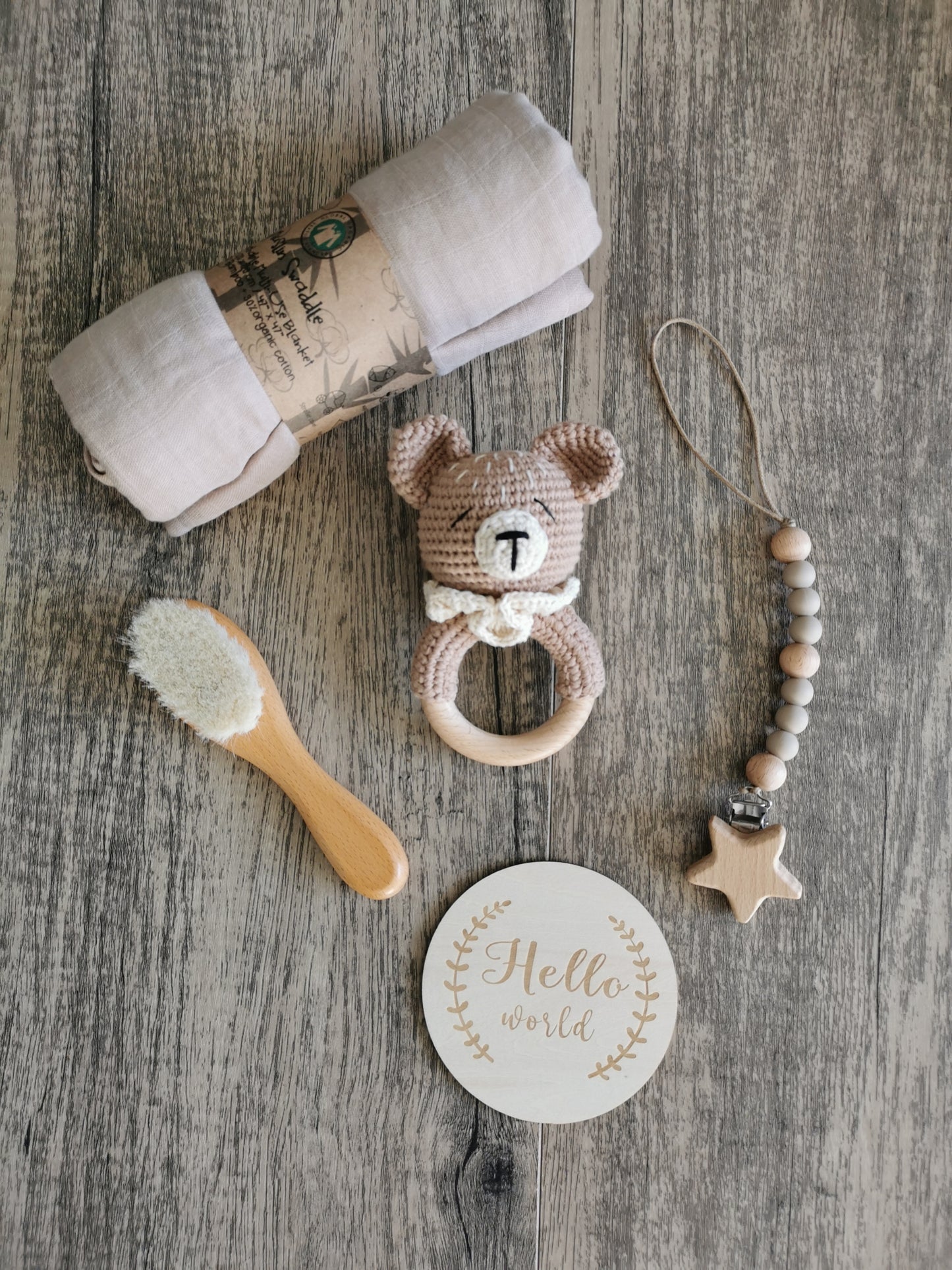 Baby Rattle Gift Set Hamper Bear - Nat's Gibberish