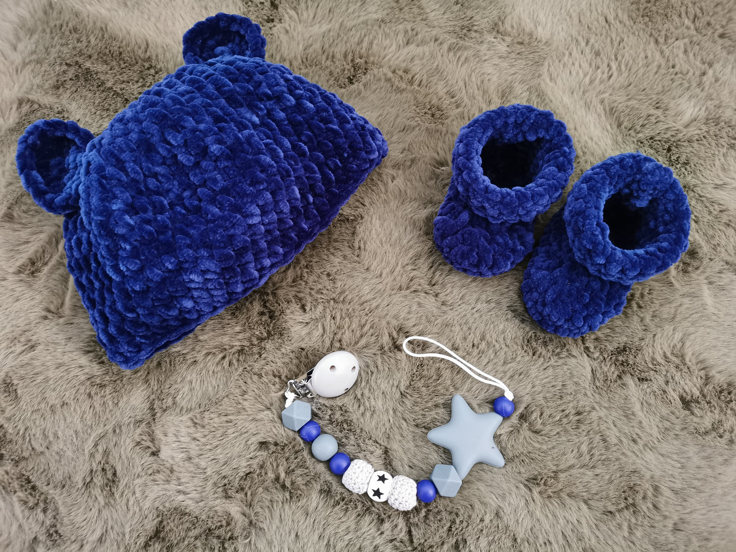 Baby Boy Hat & Booties Gift Set