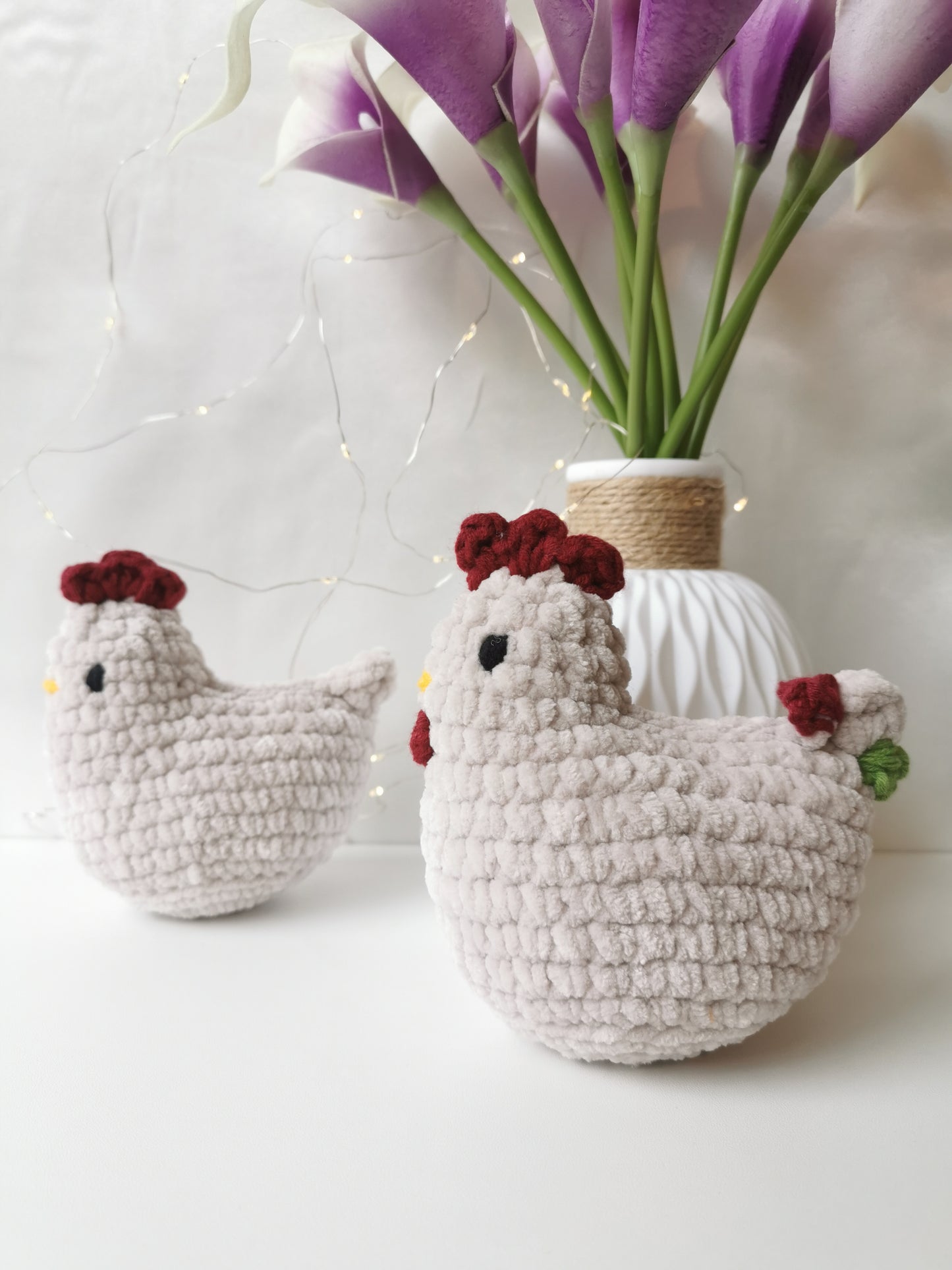 Handmade Amigurumi Chunky Chicken & Rooster Toy