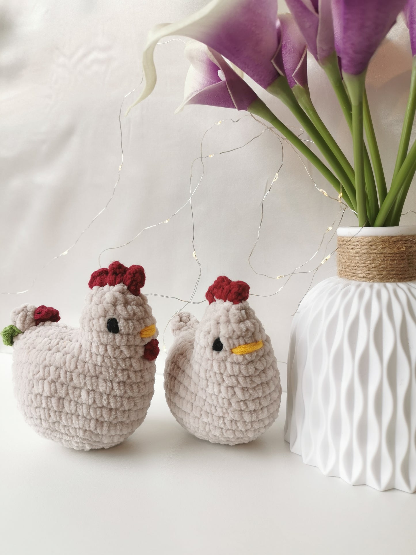 Handmade Amigurumi Chunky Chicken & Rooster Toy