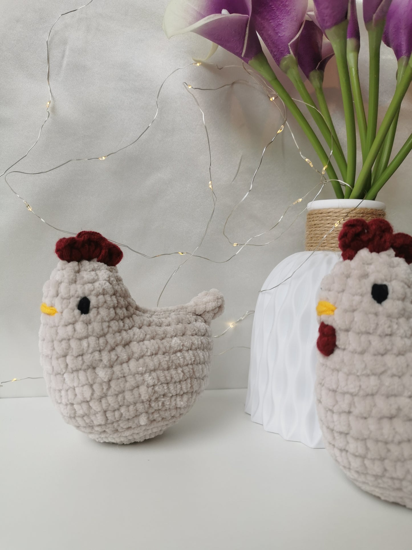 Handmade Amigurumi Chunky Chicken & Rooster Toy