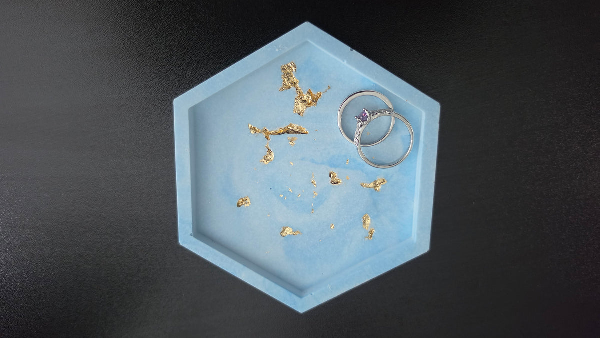 Handmade POP Small Hexagon Trinket tray for jewellery and home decor