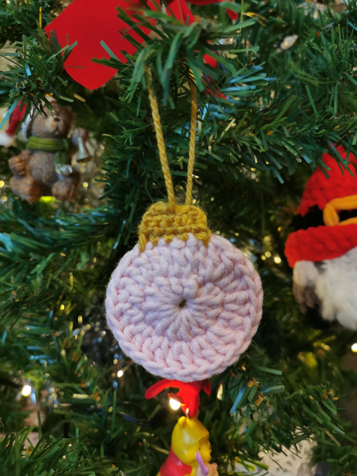 Christmas Tree Bauble Applique Ornaments - Handmade Crochet decorations