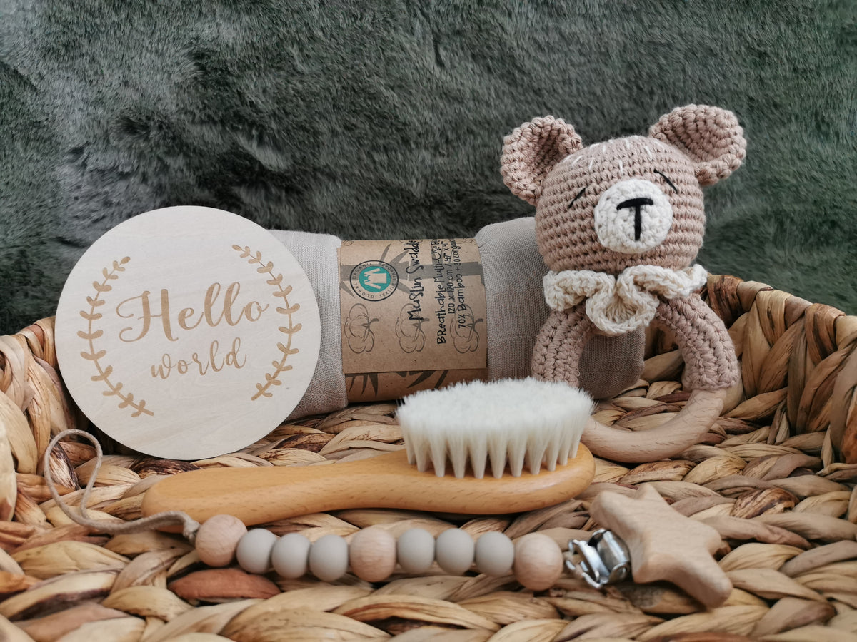 Baby Rattle Gift Set Hamper Bear - Nat's Gibberish