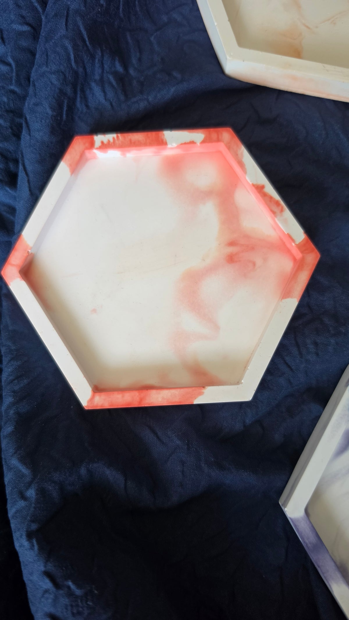 Handmade POP Small Hexagon Trinket tray for jewellery and home decor