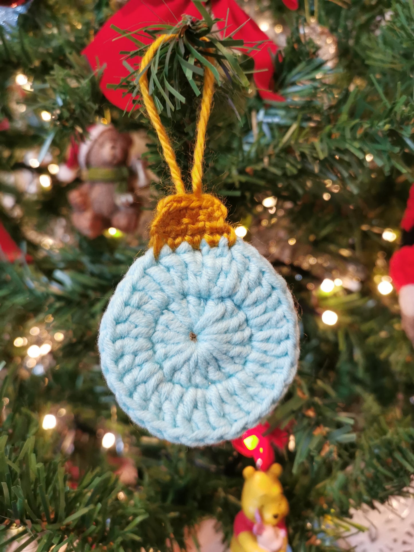 Christmas Tree Bauble Applique Ornaments - Handmade Crochet decorations