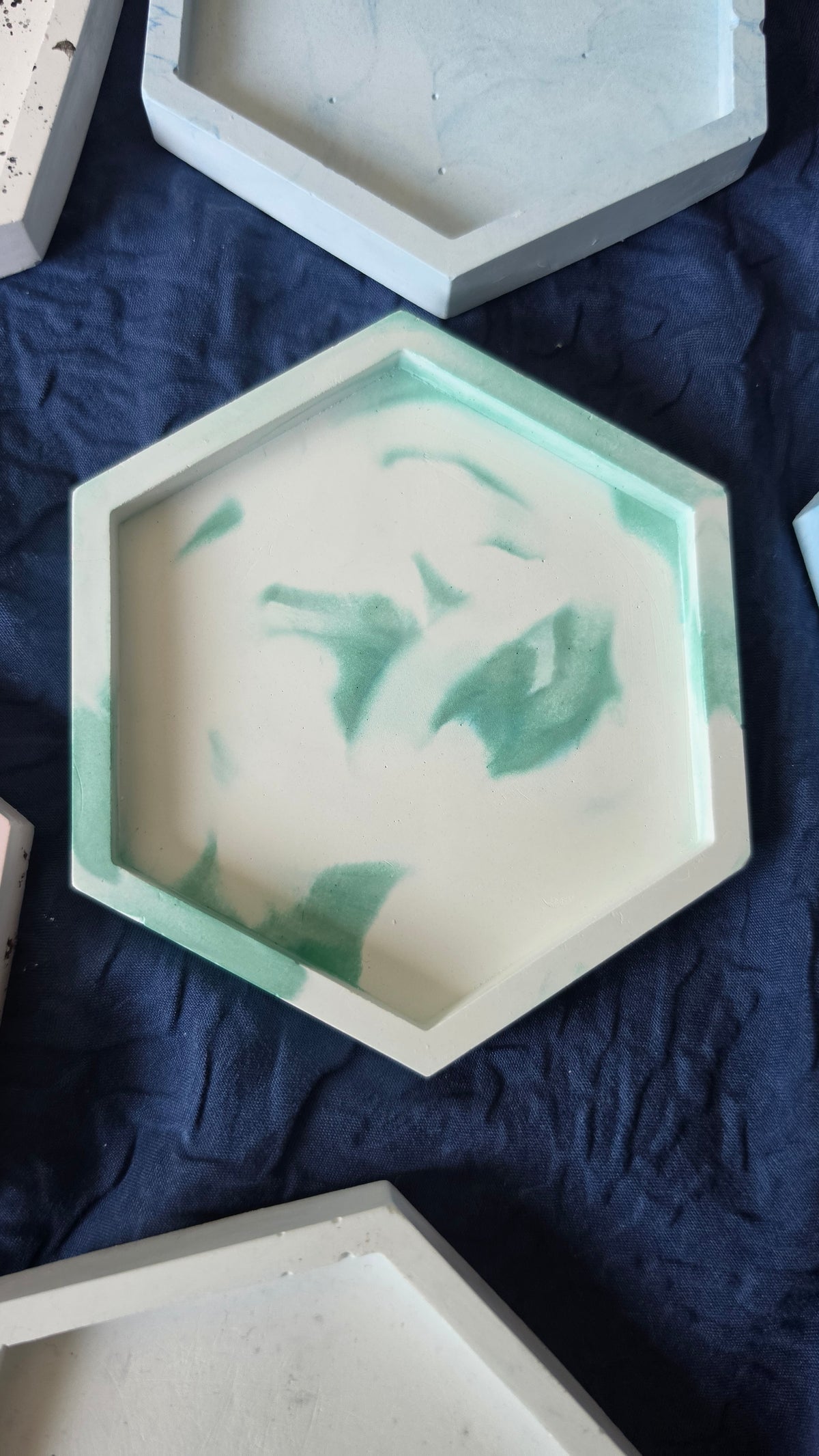 Handmade POP Small Hexagon Trinket tray for jewellery and home decor