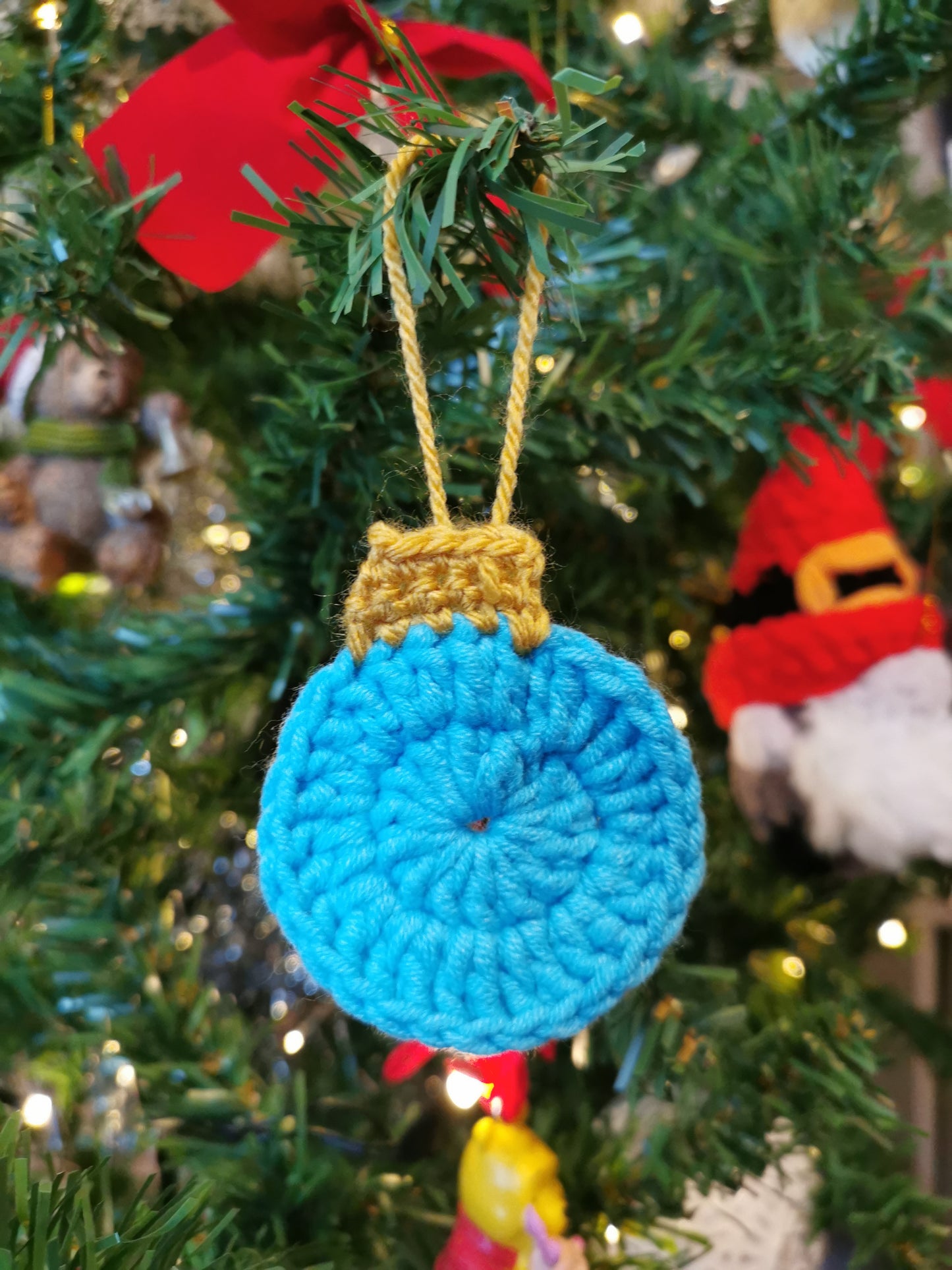 Christmas Tree Bauble Applique Ornaments - Handmade Crochet decorations