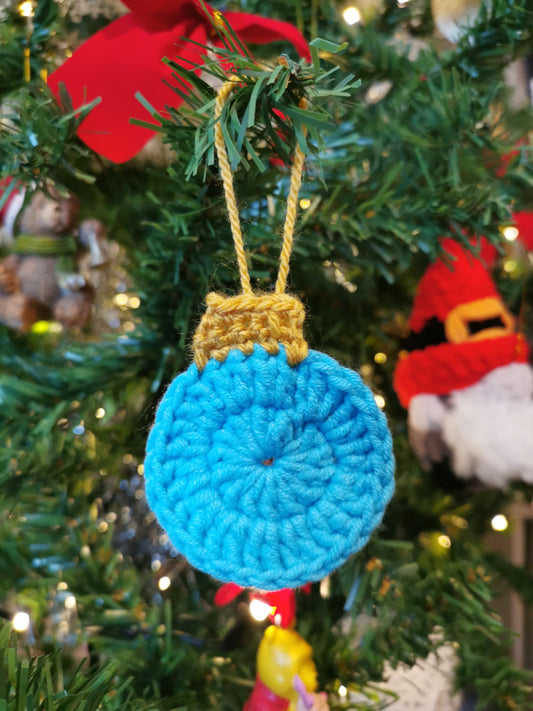 Christmas Tree Bauble Applique Ornaments - Handmade Crochet decorations