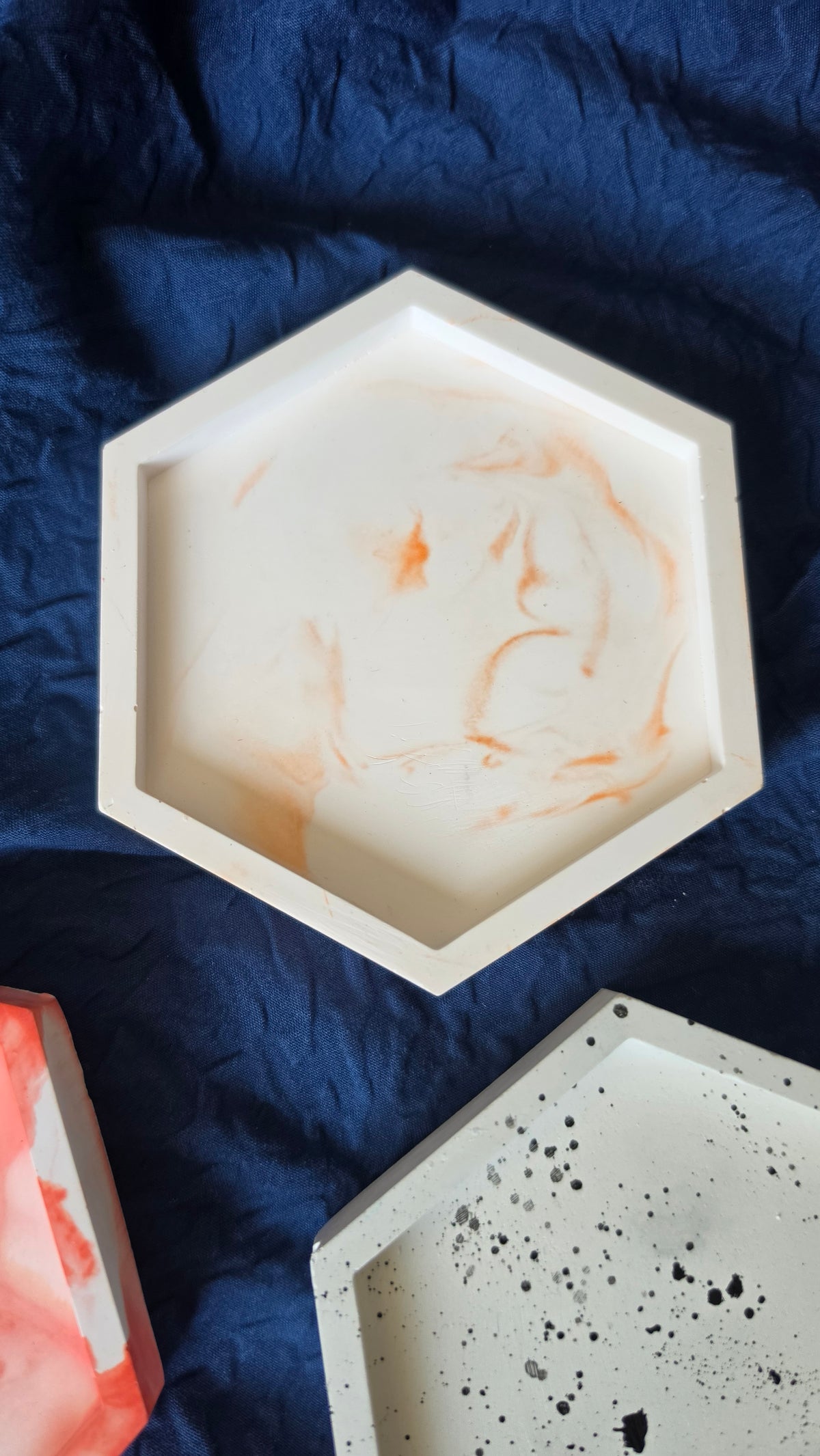 Handmade POP Small Hexagon Trinket tray for jewellery and home decor