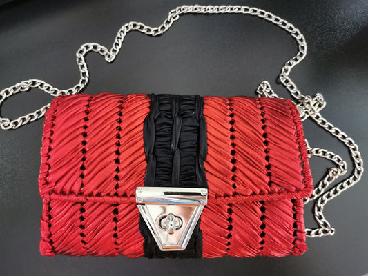 Unique handmade elegant clutch bag in red