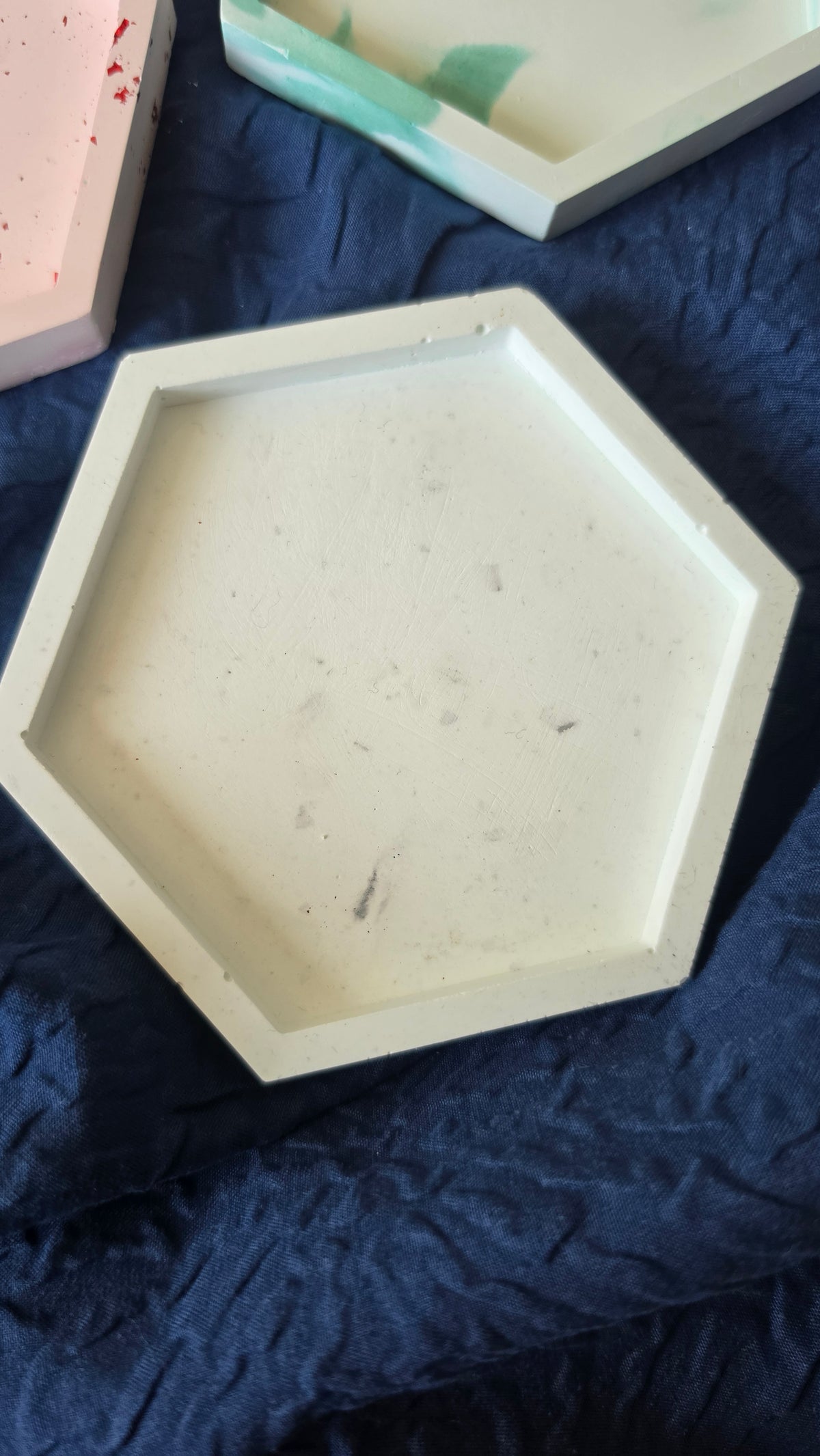 Handmade POP Small Hexagon Trinket tray for jewellery and home decor