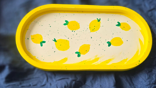 Handmade Lemons POP Trinket tray for jewellery and home decor