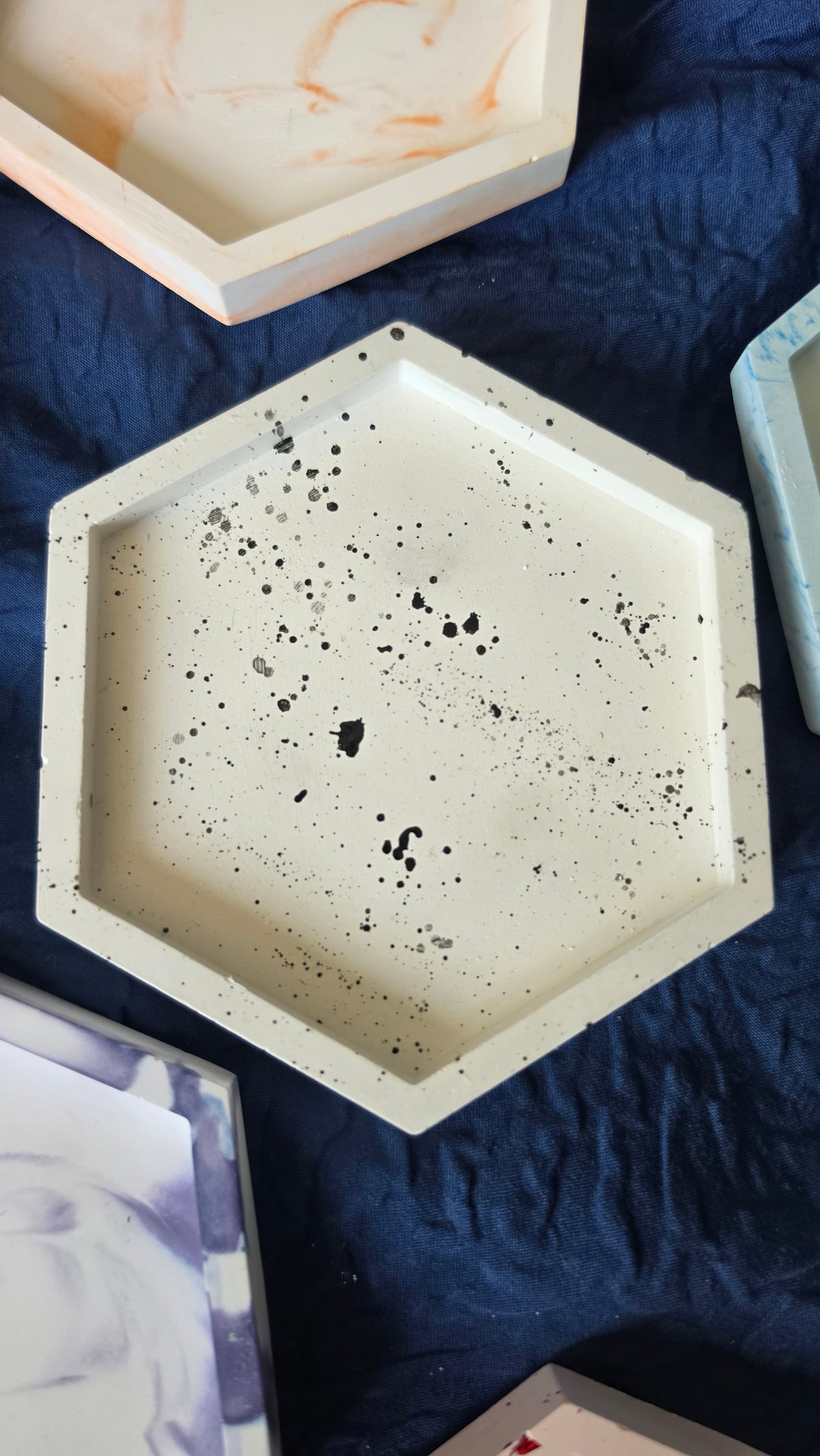 Handmade POP Small Hexagon Trinket tray for jewellery and home decor